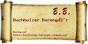 Buchholzer Berengár névjegykártya
